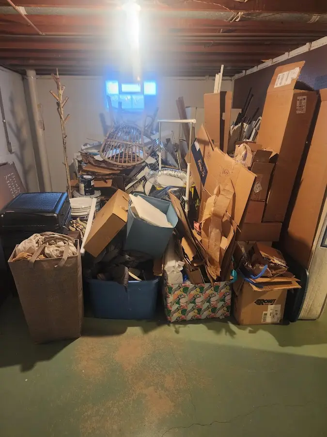 Roll-off dumpster container at job site for 20 Yard Dumpster Rental in Kennebunk